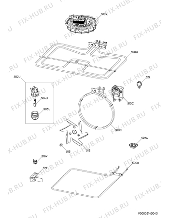 Взрыв-схема плиты (духовки) Electrolux EEA3440BOK - Схема узла Electrical equipment